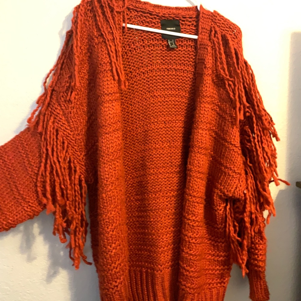 F21 Burnt orange cardigan